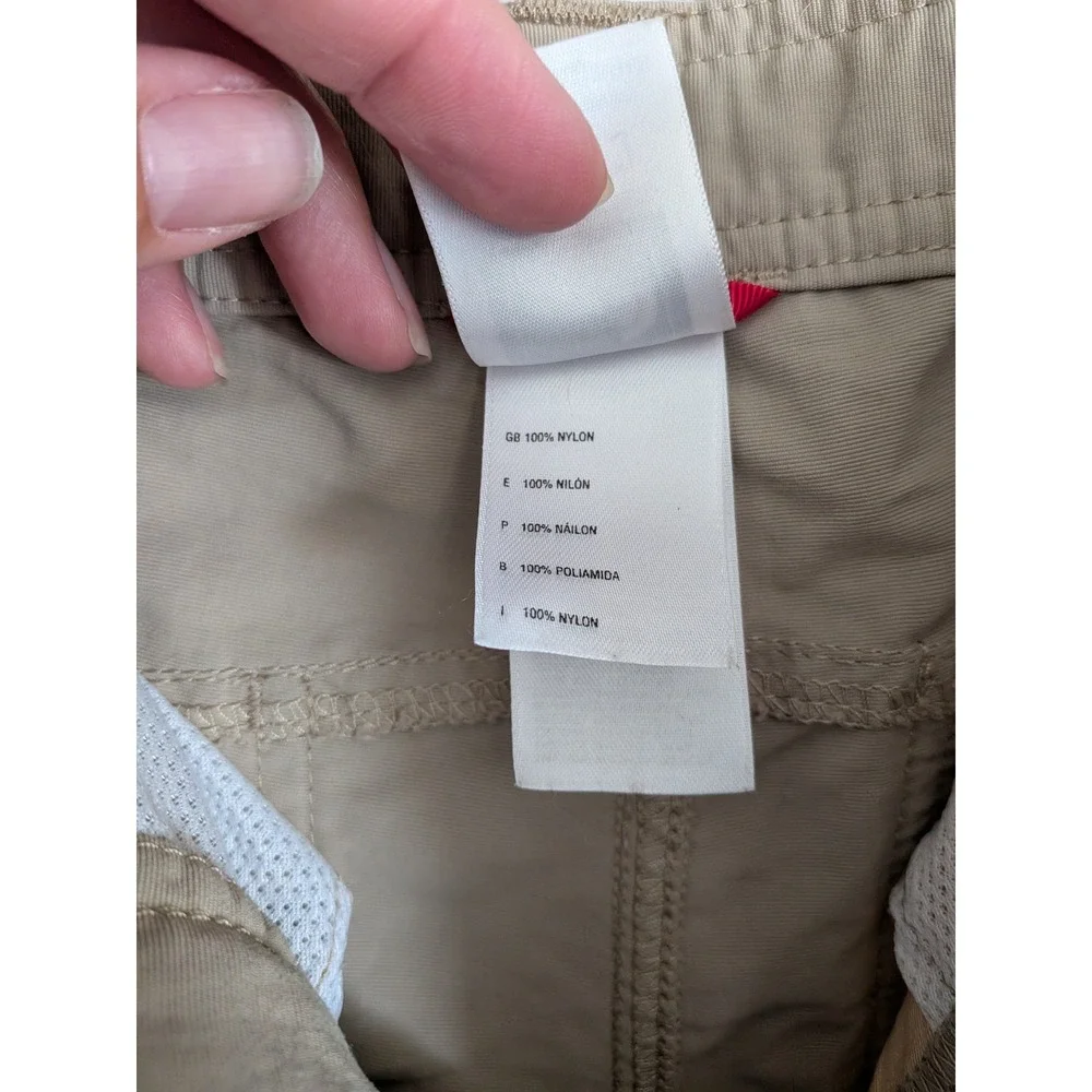 The North Face Horizon Khaki Tan Nylon Cargo Hiking Shorts Mens 36 Utility